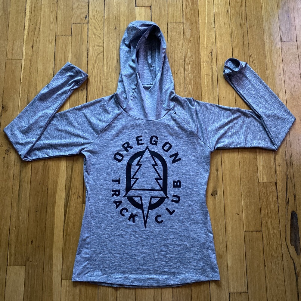 Nike Hoodie Womens Small Gray Oregon Track Club Pullover Running Athleisure